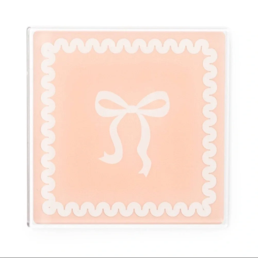 3 for $15 SALE Target Bullseye Coquette Pink & White Bow 4 Pack Coasters